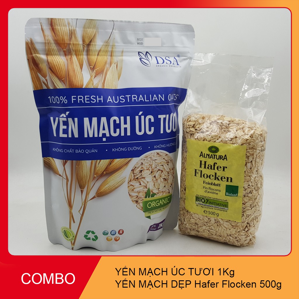 1kg Yến mạch úc tươi hỗ trợ giảm cân tặng 1 bịch yến mạch hafer.