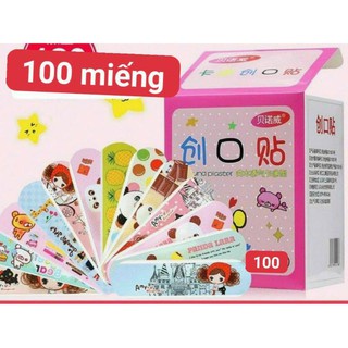 Hộp 100 miếng URGO cá nhân dán vết thương cute - Băng gâu dán vết thương chống nước, tiệt trùng cho bé - Gia Dụng SAPOO