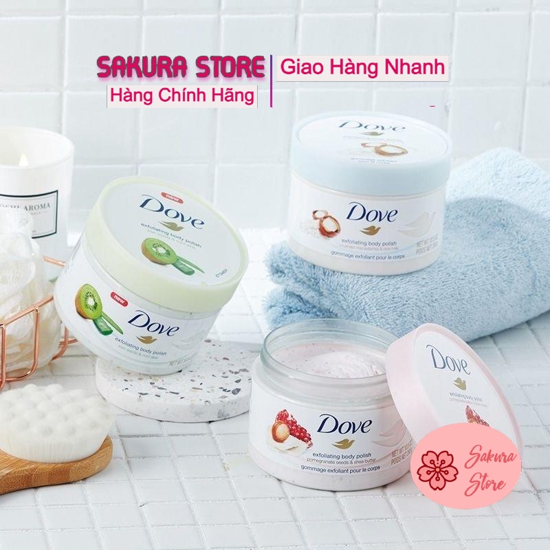 Tẩy Da Chết Toàn Thân DOVE Exfoliating Body Polish_Tẩy da chết body Dove 225ml