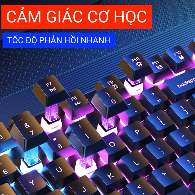 Bàn Phím Máy Tính Giả Cơ Có Dây Gaming AOC KB121 LED Nhiều Màu Xuyên Chữ Phát Sáng Trong Đêm Chơi Game Làm Việc