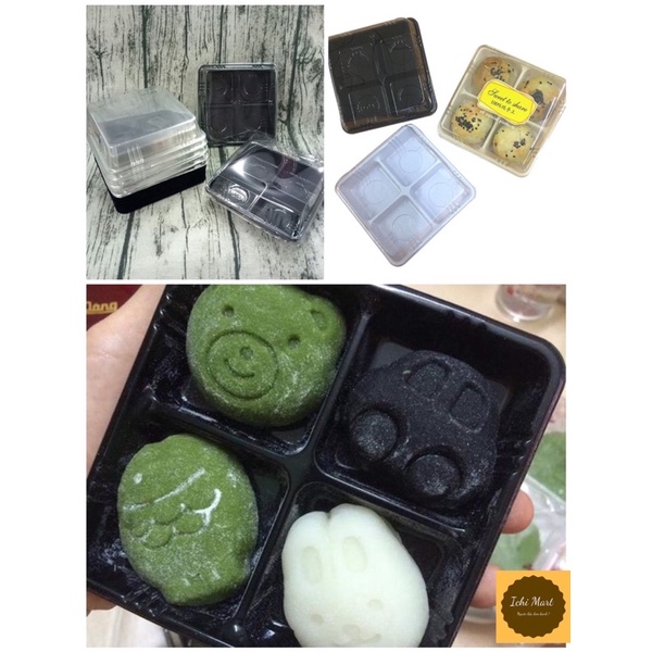 Hộp nhựa nắp trong 4 ngăn ,Hộp đứng bánh mochi,bánh quy,bánh trung thu,