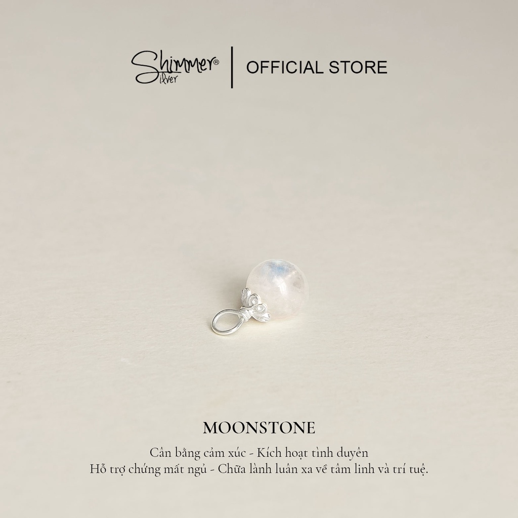 Mặt Dây Chuyền | Charm Đá Thiên Nhiên 7.5 li (chụp đá ngẫu nhiên) - Shimmer Silver