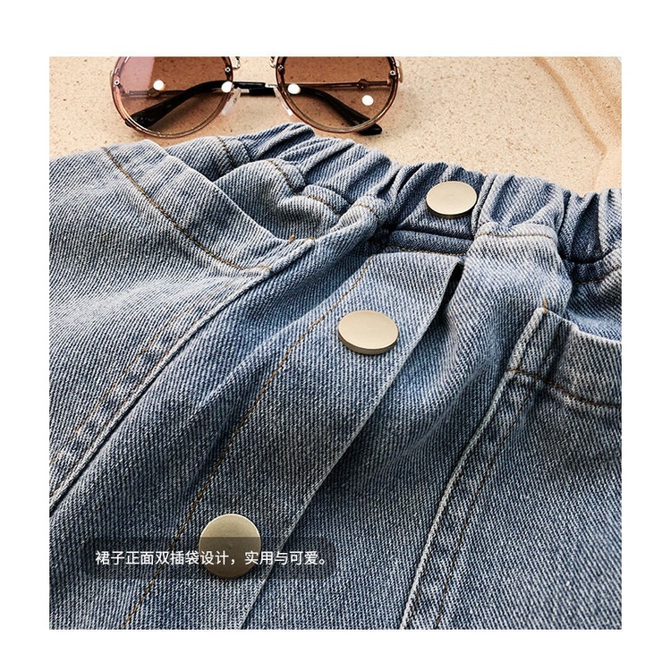 Chân váy jean Lưng Cao Thời Trang Mùa Hè Hàn Quốc Dành Cho Bé Gái