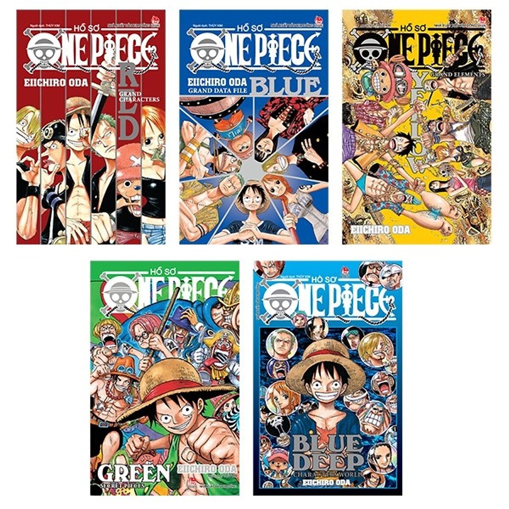 Truyện tranh Hồ sơ One Piece - Trọn bộ 5 tập - (Red + Blue + Yellow + Green + Blue Deep) - Databook - NXB Kim Đồng