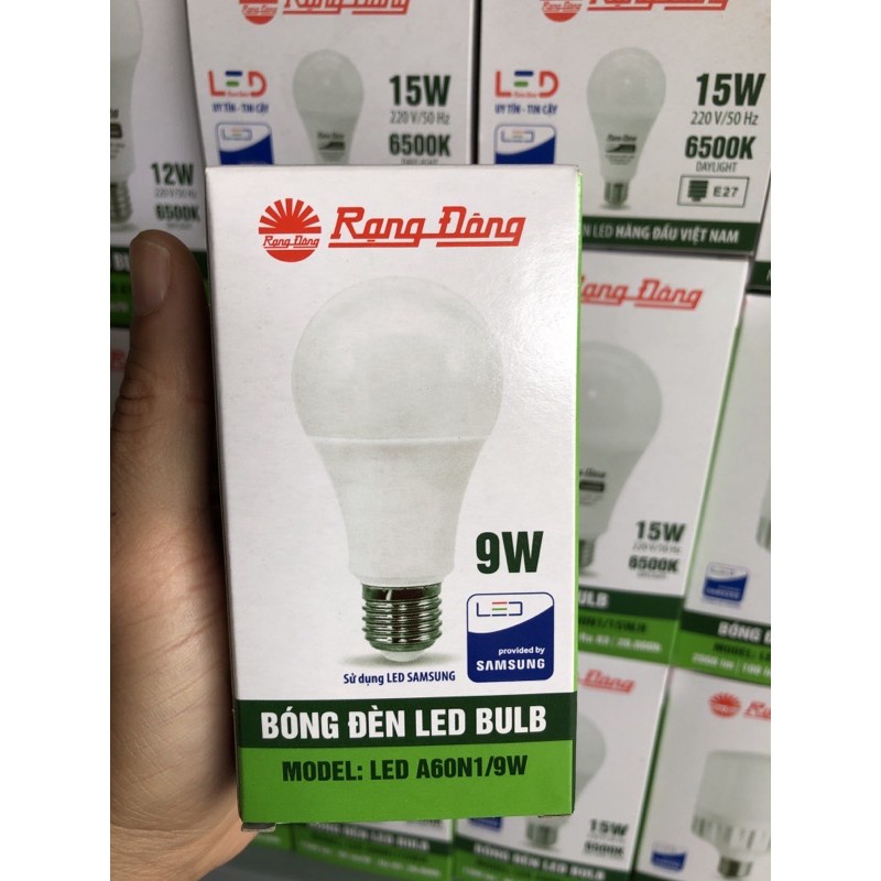 Bóng đèn LED Bulb RẠNG ĐÔNG A60N1/9W ánh sáng trắng