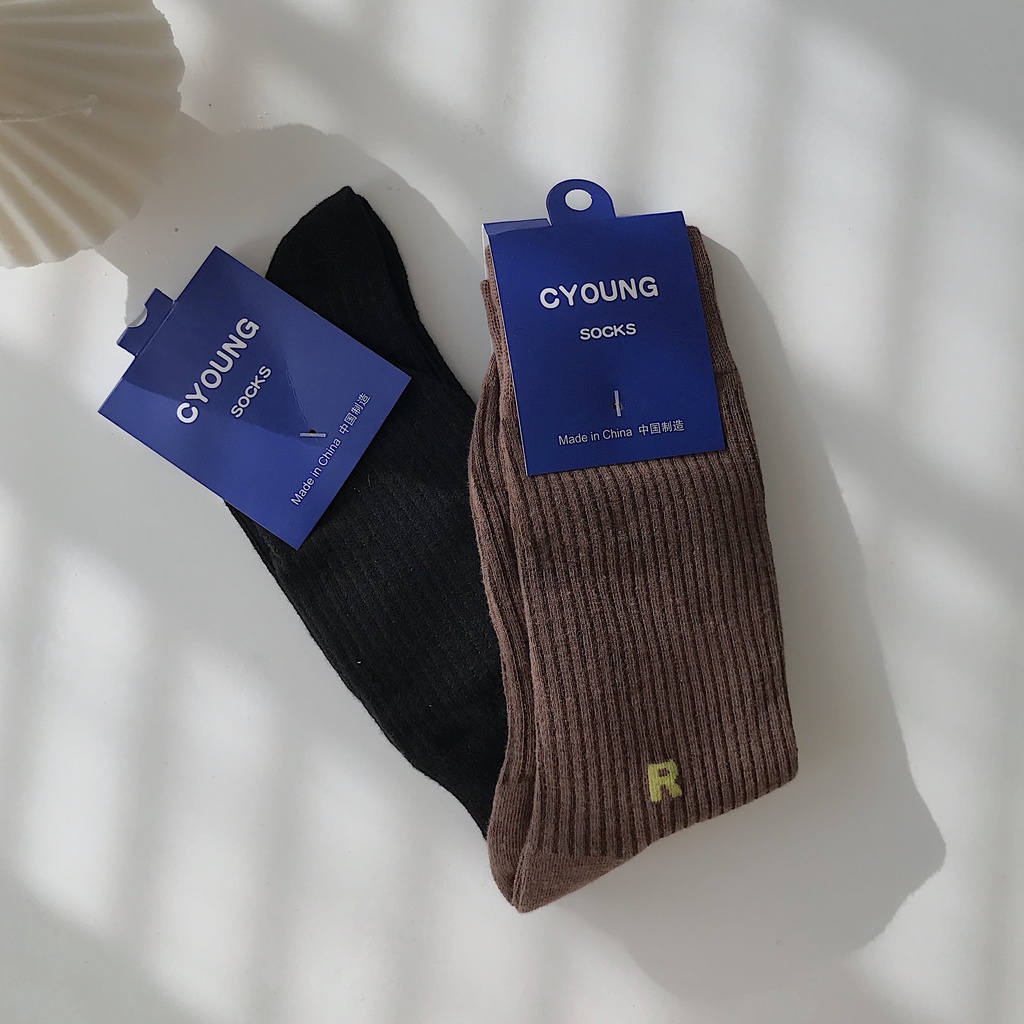 Tất Nữ CYOUN Thời Trang JEM CLOSET Nhiều Màu Cá Tính Thiết Kế Basic Chất Cotton Thấm Hút Mồ Hôi 6585