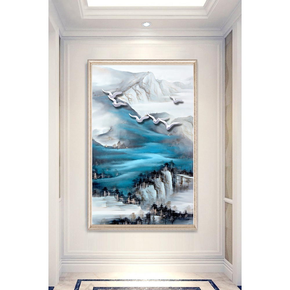 In hình ép gỗ Laminate TRANH HÀNH LANG TRUNG QUỐC - Mẫu 33 (50x75, 60x90, 70x110). In ảnh theo yêu cầu