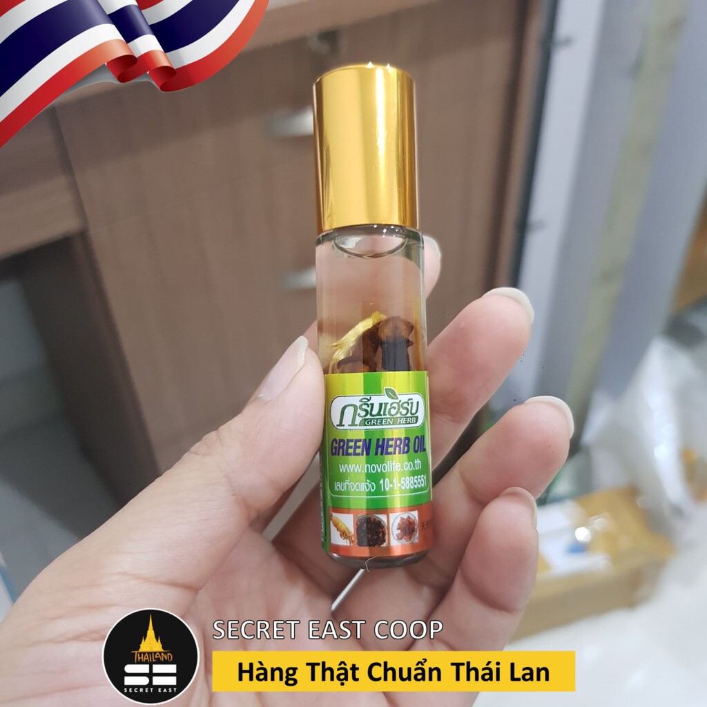 🌿Dầu Nhân Sâm Thảo Dược Thái Lan Chính Gốc - Hãng Ginseng Green Herb Oil - Phân biệt Thật vs Giả-8ml - Secret East Coop