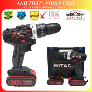 Máy Khoan Pin Hitachi 36V 3 chức năng - Khoan Bê Tông, Bắt Vít Tặng bộ phụ kiện 21 chi tiết cao cấp