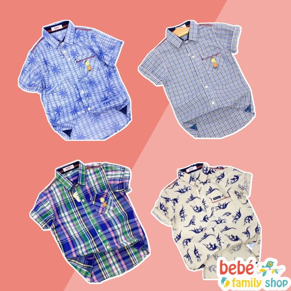 Áo sơmi cho bé trai size đại từ 15 đến 30kg 3 đến 10 tuổi bebefamilyshop - ATT