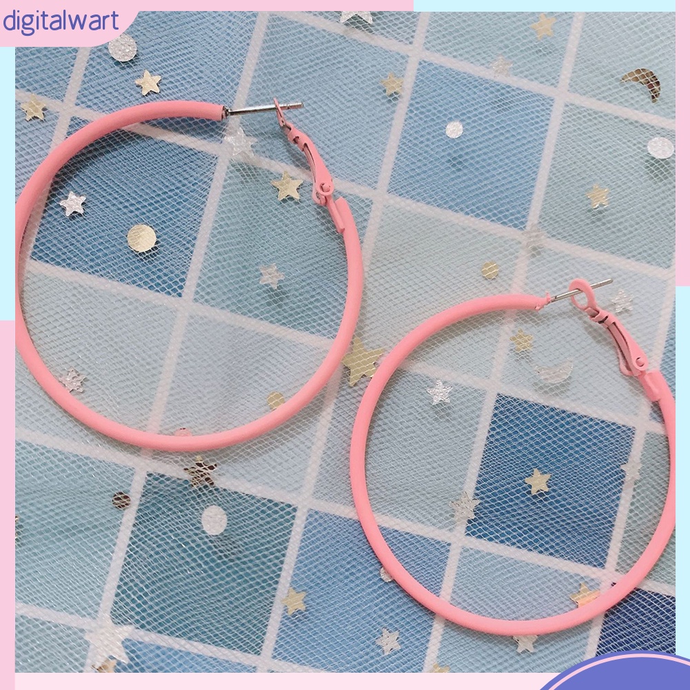 Khuyên Tai Tròn Lớn Màu Sắc Kẹo Ngọt Sáng Tạo Dành Cho Nữ