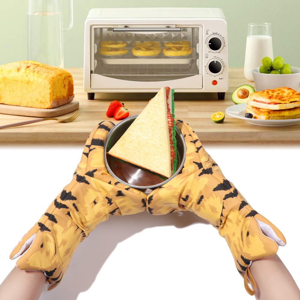 Găng tay nhấc nồi chống trượt chịu nhiệt hình chân mèo dễ thương tiện lợi