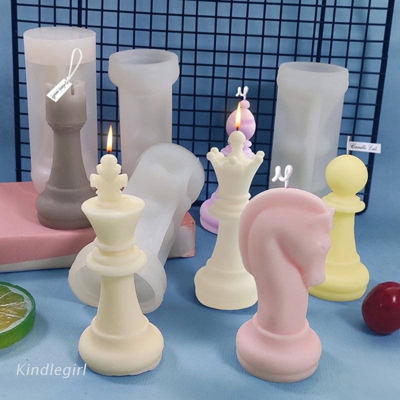 Khuôn silicon đúc phụ kiện thủ công mỹ nghệ resin epoxy họa tiết quân cờ vua quốc tế 3D