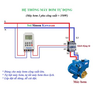 Công tắc hẹn giờ thông minh bật tắt máy bơm KG316T-II tắt mở tự động công suất 25A ổ cắm hẹn giờ