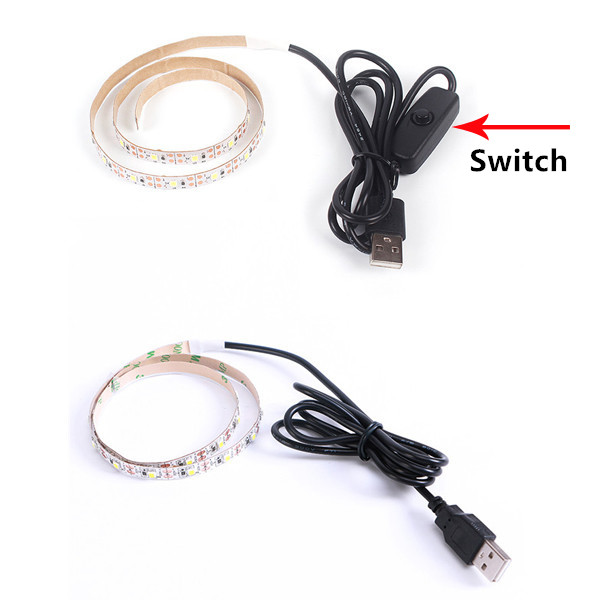 Dây đèn LED DC5V USB SMD3528 1m 2m 3m 4m 5m có công tắc dùng trang trí nền TV phòng ngủ