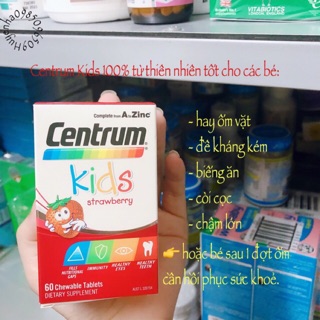 Kẹo vitamin biếng ăn centrum kid 60v Úc