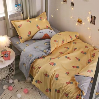 [Giá Sale] Set Chăn Ga Poly Cà Rốt Vàng Ga Xám-Hot,Đẹp,Cute (Shinbedding_Store)