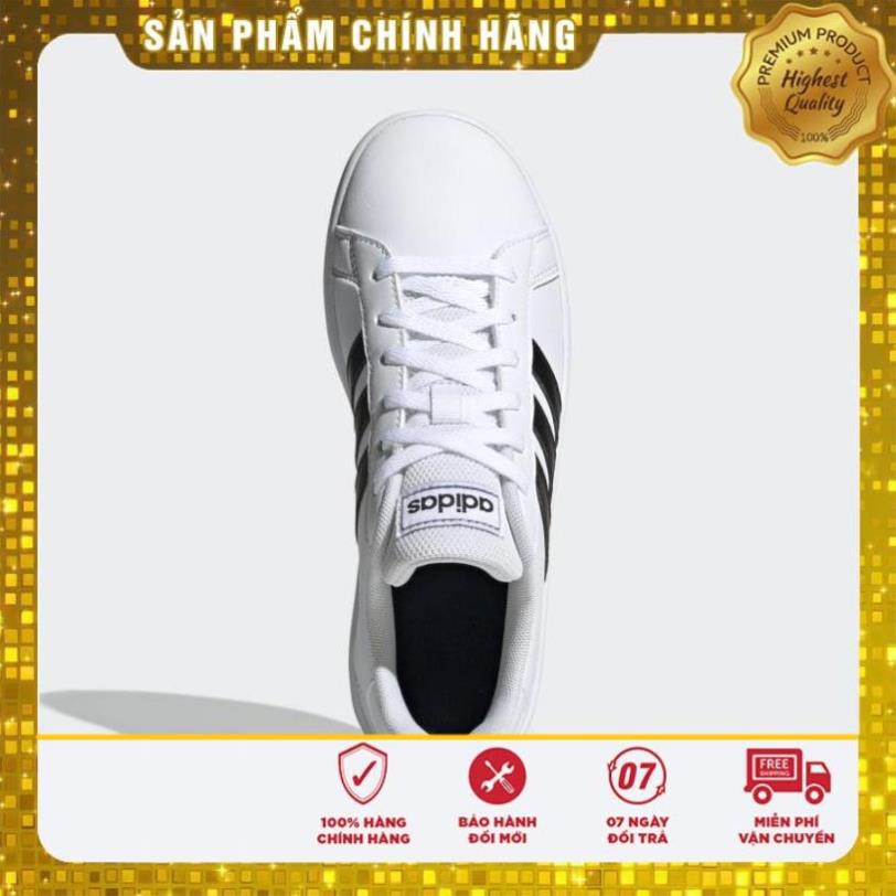 [ĐẶT TRƯỚC] -  GIÀY ADIDAS GRAND COURT 2 BÊN SỌC ĐEN (GÓT TRẮNG) - bh12