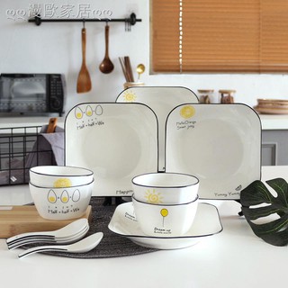 Bộ chén dĩa nhà bếp bằng sứ cao cấp thiết kế họa tiết hoạt hình xinh xắn đáng yêu