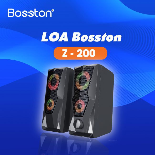 Loa máy tính để bàn bluetooth Bosston Z200 Đèn Led RGB, hàng mới chính hãng 100%