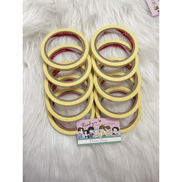 Băng Keo Giấy Nhăn Tiện dụng siêu dính, viết chữ, đánh dấu, decor, gói card ( Size 10mmx18m)