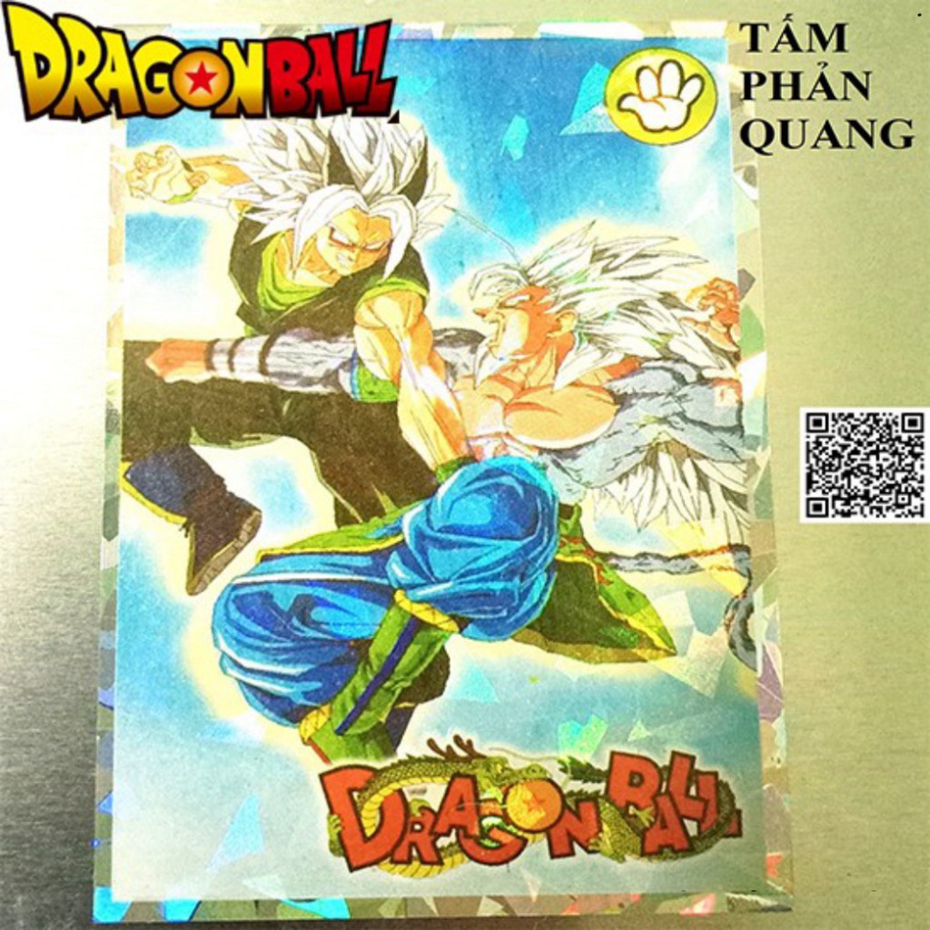 1459D-1 Thẻ Dragonball 7 viên ngọc rồng loại thường Combo 9 tấm có 1 tấm phản quang tặng Sleeves bọc bài