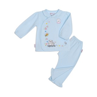 Bộ đồ sơ sinh cài xéo bé gái tay dài 1319- HELLO B&B (hình in ngẫu nhiên)
