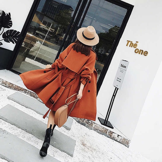 Áo khoác jacket dáng dài - màu cam đất cực hot sang chảnh, cho bạn vẻ ngoài thanh lịch, sang trọng cực kỳ quyết rũ 😍😍! | BigBuy360 - bigbuy360.vn