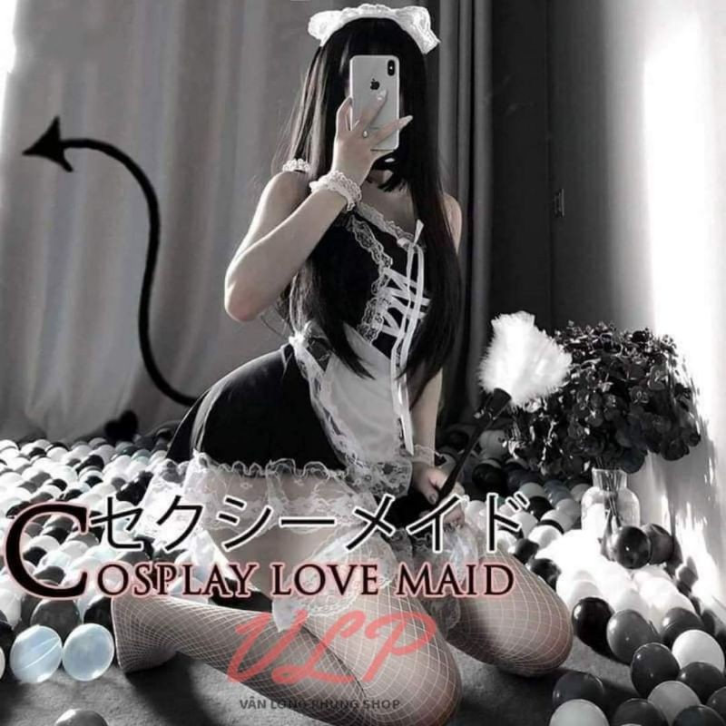(BIGSIZE - Có tất/vớ) Bộ Ngủ Cosplay Hầu Gái (DN14) - 90kg [EvaBoutique] | BigBuy360 - bigbuy360.vn