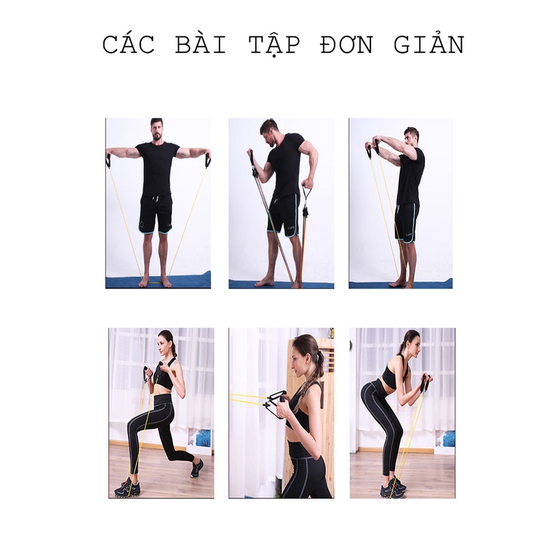 Dây Kháng Lực Tập Gym, Dây Ngũ Sắc Cao Su Siêu Bền TOPBODY