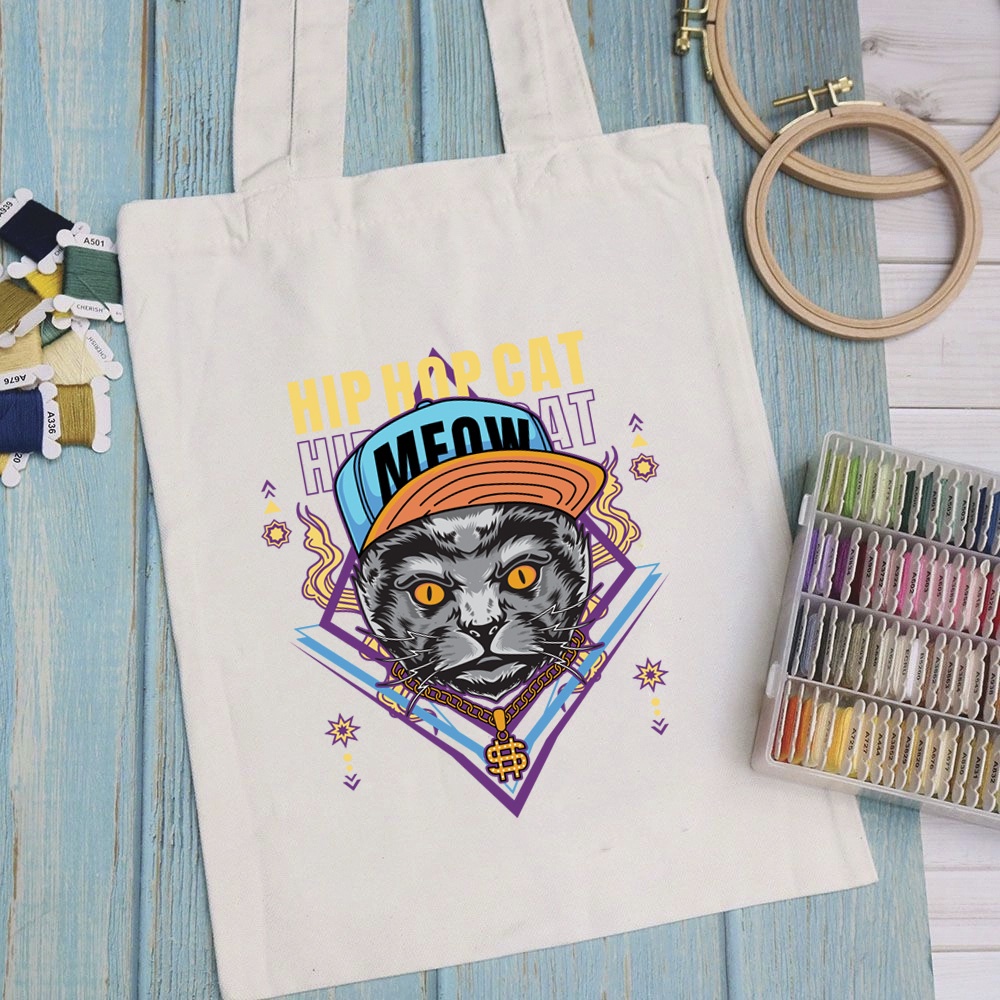 Túi vải túi Tote ART - Mẫu 3 vải canvas dày đẹp cho nữ có khóa miệng đi học đi chơi. In hình theo yêu cầu
