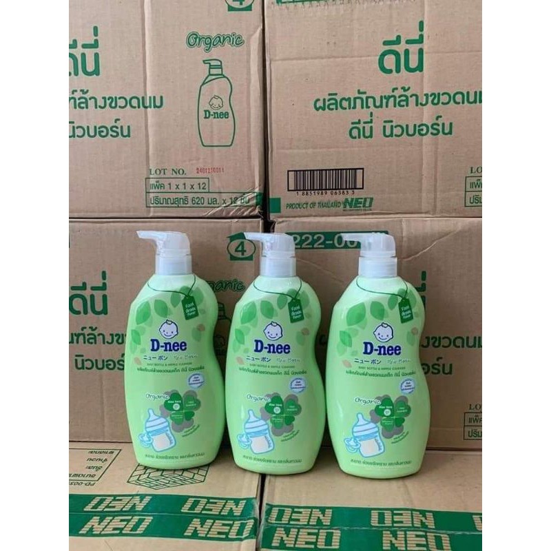 Nước Rửa Bình Sữa Dnee Organic Chai 620ml (Mẫu mới)