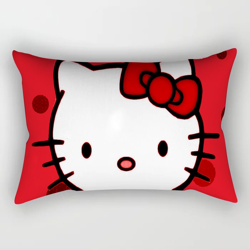 One Vỏ Gối Vuông 30 * 50cm In Hình hello kitty Đáng Yêu