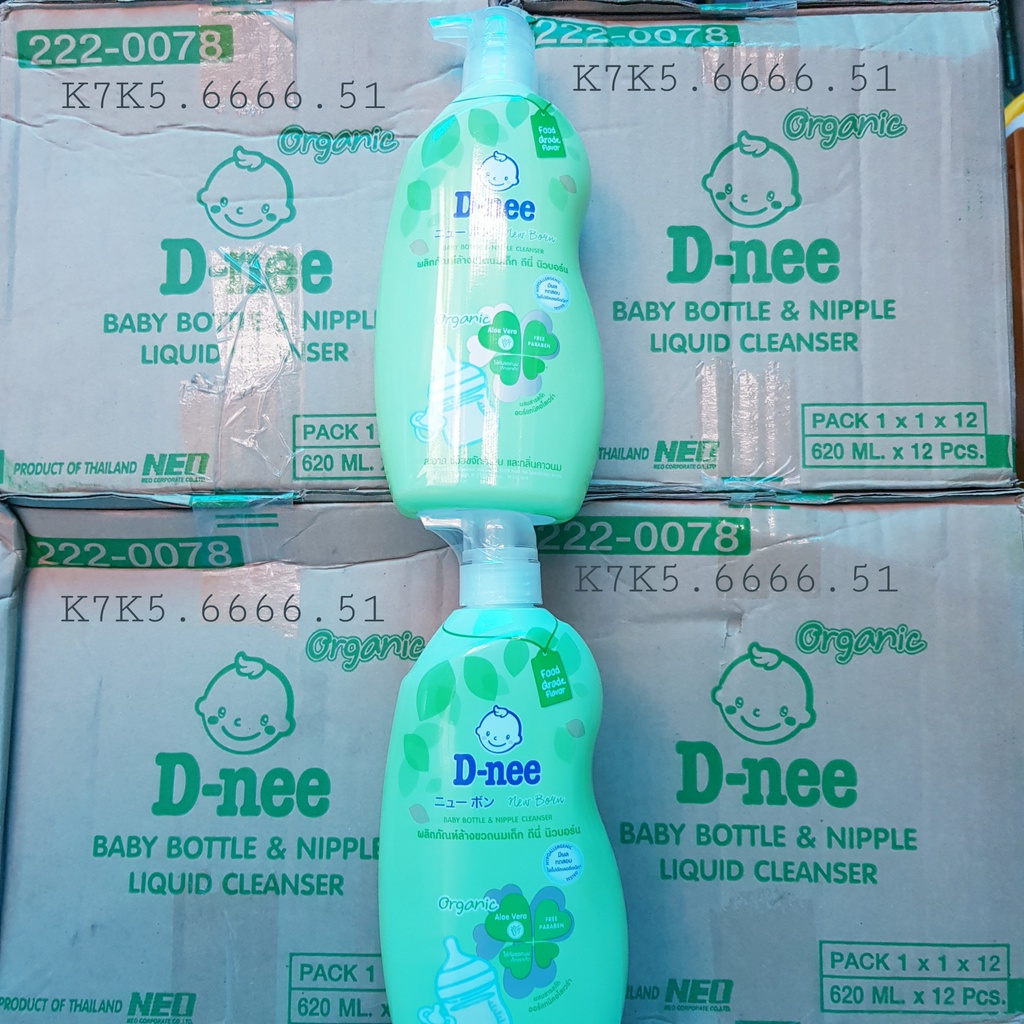 Chai Rửa Bình Sữa D-NEE 1 THÙNG 12 Bình ORGANIC 620ML CAM KẾT CHÍNH HÃNG Date Mới Nhất