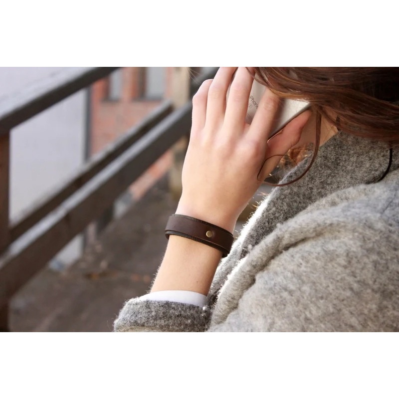 Vòng Tay Da Unisex Da Bò Thật Làm Thủ Công Handmade