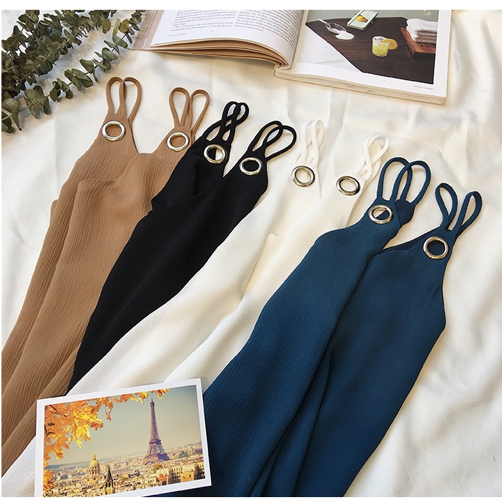 Áo sơ mi voan SUXI không tay cổ chữ V dáng rộng thời trang mùa hè cho nữ