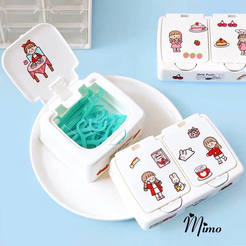 Hộp đựng washi tape và sticker có nắp ấn, đựng trang sức, kẹp tóc, decor bàn học... tiện dụng màu trắng 2 size