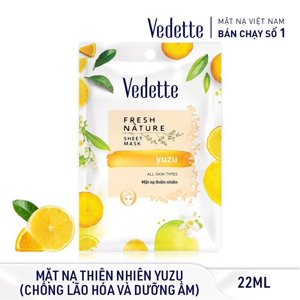 COMBO 12 MẶT NẠ GIẤY THIÊN NHIÊN 22ml VEDETTE - DƯỠNG SÁNG VÀ TRẺ HÓA LÀN DA - TPMY110