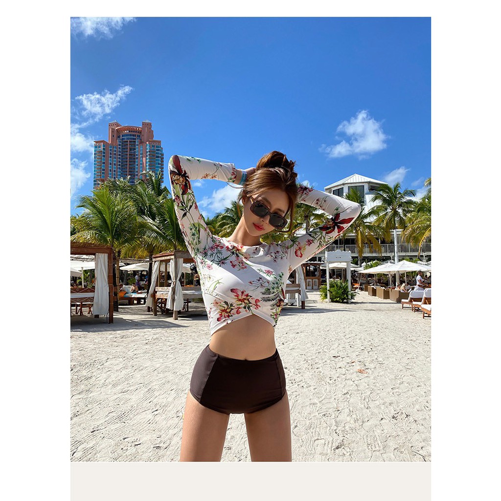 Bộ đồ bơi Bikini đi biển dành cho nữ 2 mảnh họa tiết hoa - Ảnh thật trải sàn | BigBuy360 - bigbuy360.vn