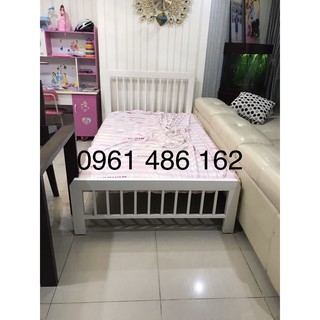 Giường sắt khung hộp 4-8- 1mx2m - freeship hcm- Bảo hành 2 năm