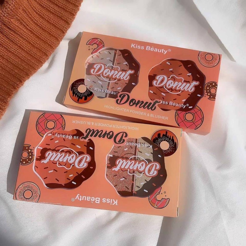 Má hồng & Bắt sáng 4 ô Kiss Beauty Donut NỘI ĐỊA TRUNG giá tốt 2021