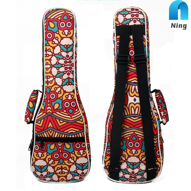 Túi Đựng Đàn Ukulele 23 Inch Hai Dây Đeo Vai Và Đệm Cotton Phong Cách Nhiệt Đới Ốp