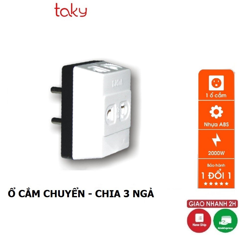 Ổ Cắm Điện Chia 3 Ngả - Taky, Chia Từ 1 Ổ Cắm Ra 3 Ổ Cắm, Tiện Dụng, Thiết Kế Nhỏ Gọn Và Cắm Không Mất Diện Tích - 8612