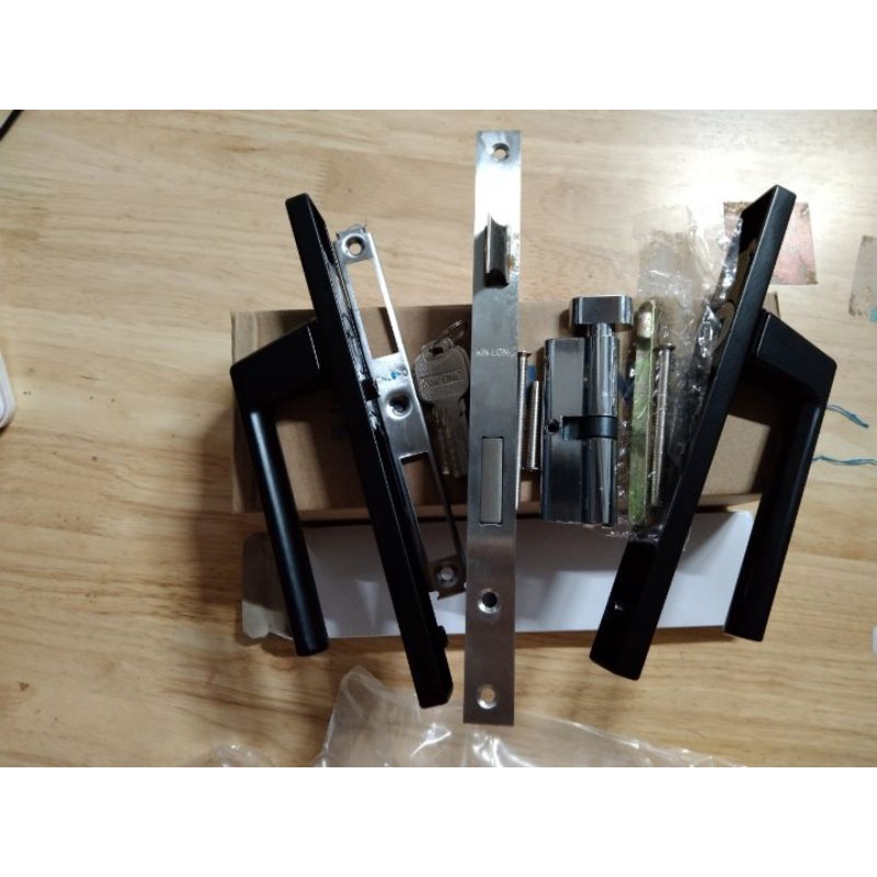 💥Khóa KL đen đơn điểm cho cửa nhôm hệ vát cạnh 55