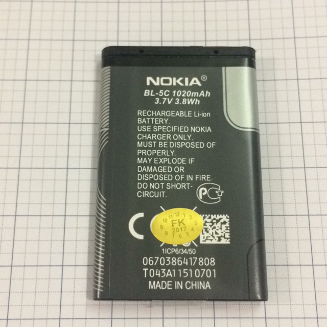 Pin nokia BL-5C  dùng cho các dòng nokia cổ như 7610,6230,1650,n70,n72...