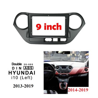 MẶT DƯỠNG LẮP DVD ANDROID CHO XE Huyndai i10 từ 2013 -2019 9INCH - CÓ JACK NGUỒN ZIN