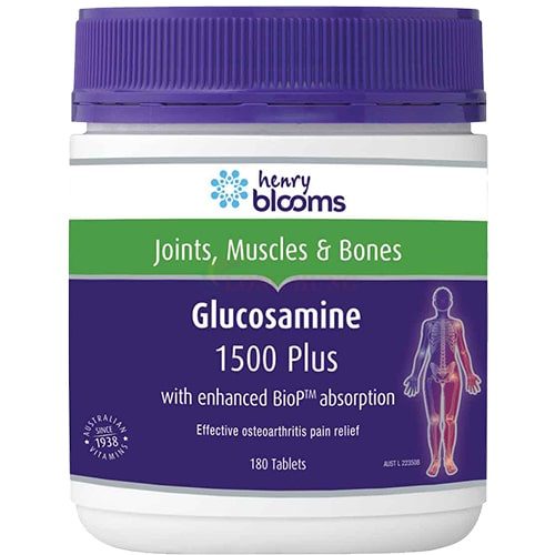Viên uống Henry Blooms Glucosamine 1500 Plus hỗ trợ chắc khỏe hệ xương khớp (30 viên/90 viên/180 viên)
