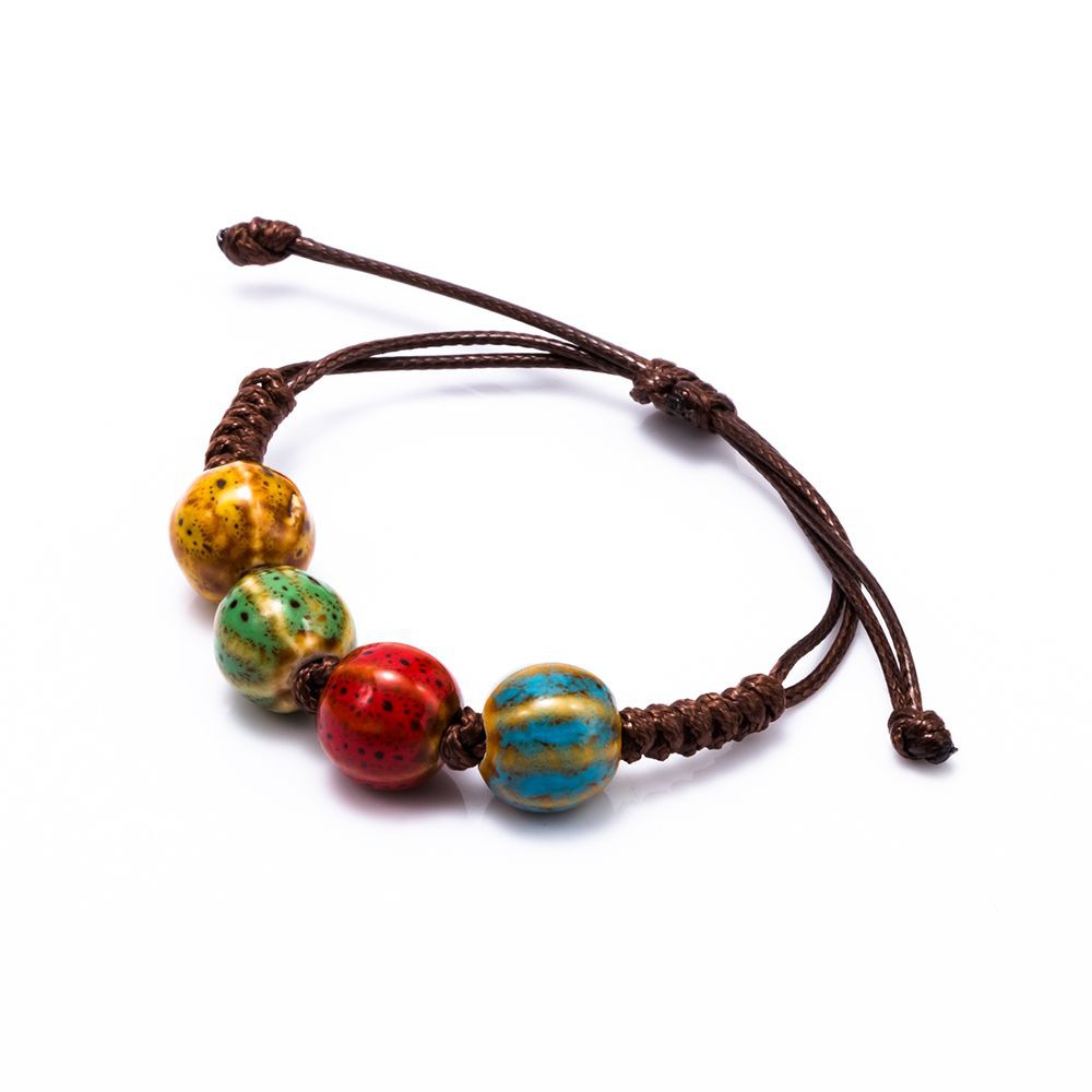 Vòng Đeo Tay Kết Hạt Sứ Hình Chiếc Lá Cho Nam Và Nữ