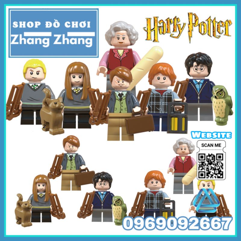 Đồ chơi Xếp hình Harry Potter - Trolley Witch - Ron Weasley - Draco Malfoy - Remus John - Lupin Susan Minifigures WM6046