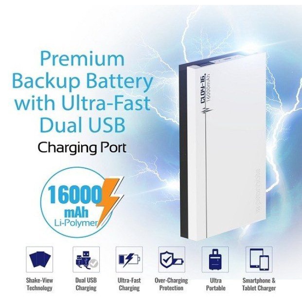 Pin Sạc Dự Phòng Promate Cloy16 Công Nghệ ShakeView 16000mAh Hàng Chính Hãng